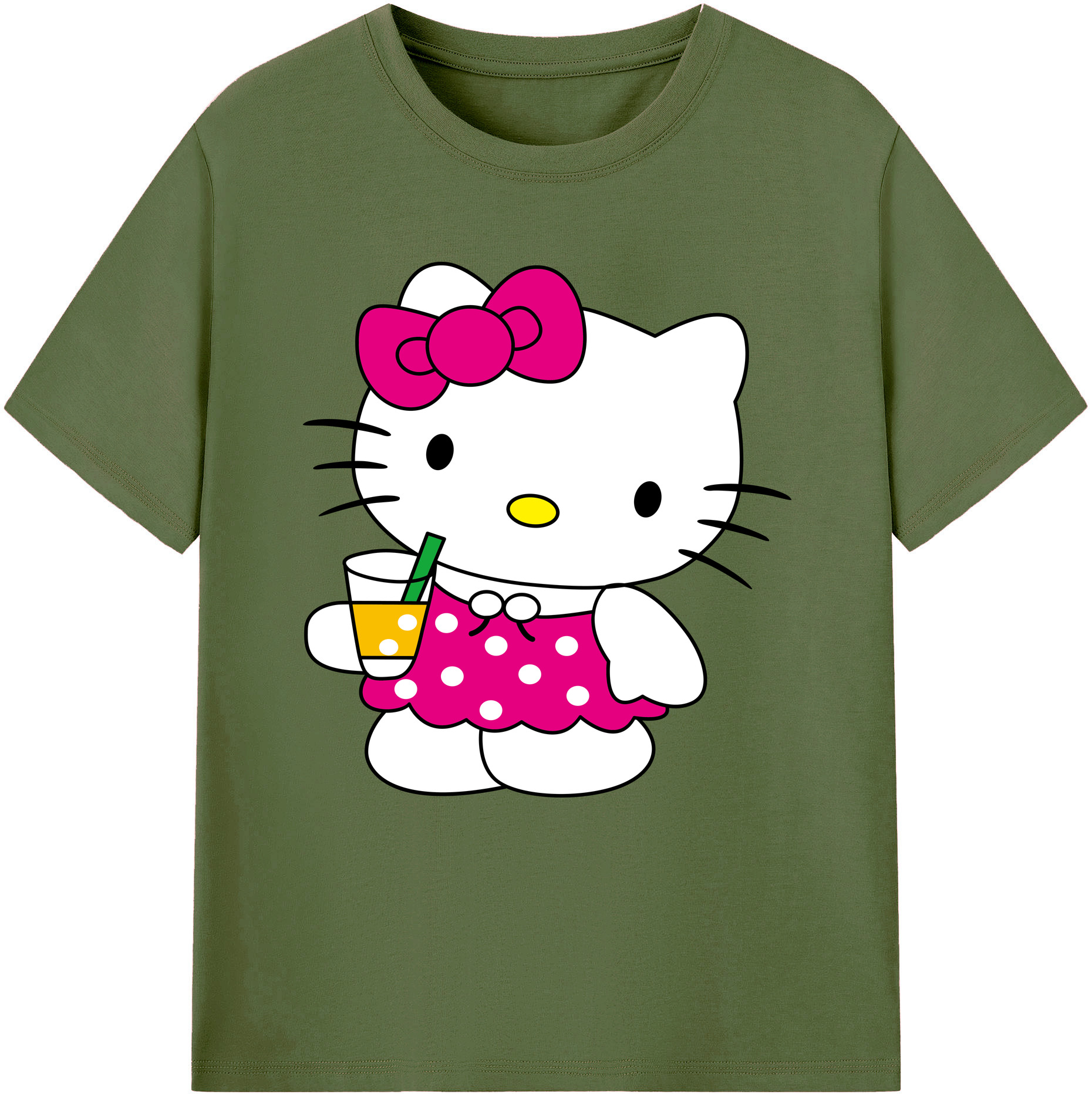 （画像用） Hello Kitty ハローキティ 綿100％半袖Tシャツ（フロントプリント）